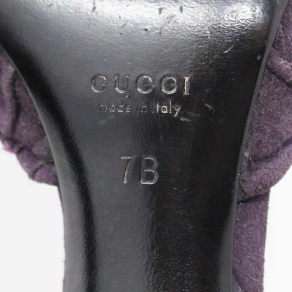 GUCCI Purple Suede Heels - Picture 6 of 8